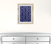 Indigo and White Print Design Framed Wall Art