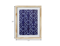 Indigo and White Print Design Framed Wall Art