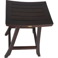 Compact Teak Counter Stool in Brown Finish