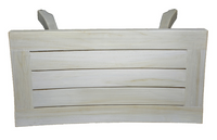 Contemporary Teak Shower Stool or Outdoor Bench in Whitewash Finish