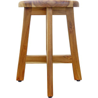 13" Round Compact Teak Chair in Natural Finish