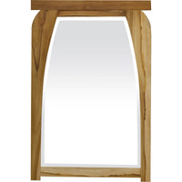Modern Shape Teak Wall Mirror in Natural Finish