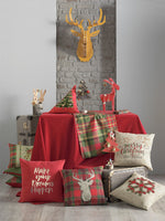 70" Merry Christmas Rectangle Tablecloth in  Red