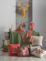 70" Merry Christmas Rectangle Tablecloth in  Green