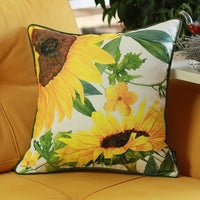 Set of 4 18" Sunflowers Throw Pillow Cover in Multicolor
