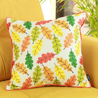 Set of 4 18"  Autumn Leaves Throw Pillow Cover in Multicolor