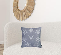 Set of Four Silver Gray 18" Snowflakes Throw Pillow Covers