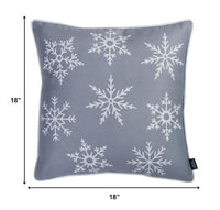 Set of Four Silver Gray 18" Snowflakes Throw Pillow Covers