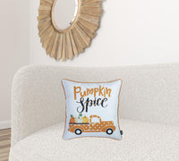 Set of 4 18" Pumpkin Spice Throw Pillow Cover in Multicolor