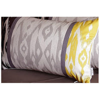 Set of 4 Gray and Yellow Ikat Lumbar Pillow Covers