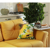 Set of 2 Square Sunflower Throw Pillow Covers