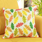 Set of 2 18"  Autumn Leaves Throw Pillow Cover in Multicolor