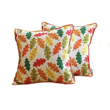 Set of 2 18"  Autumn Leaves Throw Pillow Cover in Multicolor