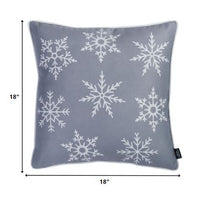 Set of Two Silver Gray 18" Snowflakes Throw Pillow Covers