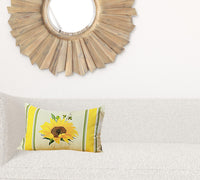 Set of 2 20"  Fall Sunflower Lumbar Pillow Cover in Multicolor