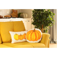 Set of 2 20" Thanksgiving Pumpkin Throw Pillow Cover in Multicolor