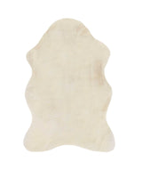 2' x 3' Ivory Faux Rabbit Fur Area Rug