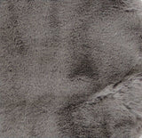 Luxe Faux Rabbit Fur Rectangular Rug 5' x 8'   - Grey