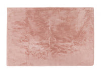 Luxe Faux Rabbit Fur Rectangular Rug 5' x 8'   - Blush Pink