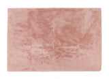 Luxe Faux Rabbit Fur Rectangular Rug 5' x 8'   - Blush Pink