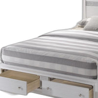 Contemporary White and Grey Queen Bed with Storage Footboard