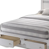 Contemporary White and Grey Queen Bed with Storage Footboard