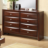 41' Espresso Wood Finish Dresser with 8 Drawers