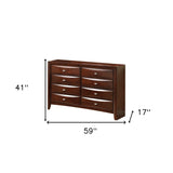 41' Espresso Wood Finish Dresser with 8 Drawers