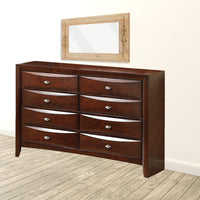 41' Espresso Wood Finish Dresser with 8 Drawers