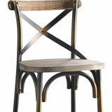 43' High Back Antiqued Copper and Oak Finish Bar Chair