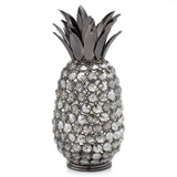 11' Faux Crystal Black and Nickel Pineapple Sculpture