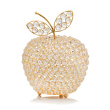 10.75' Medium Faux Crystal Gold Apple Sculpture