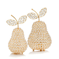 10.75' Medium Faux Crystal Gold Pear Sculpture