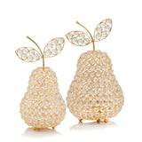 10.75' Medium Faux Crystal Gold Pear Sculpture