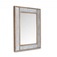 Modern Farmhouse Rectangular Wood and Galvanized Metal Wall Mirror