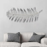 Black and Silver Metal Peacock Feather Wall Decor