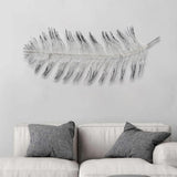 Black and Silver Metal Peacock Feather Wall Decor