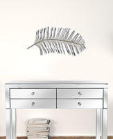Black and Silver Metal Peacock Feather Wall Decor