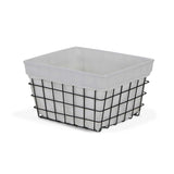 Rectangular White Lined and Metal Wire Storage