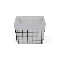 Rectangular White Lined and Metal Wire Storage