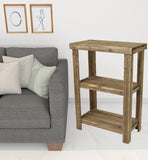Rustic Natural Wood Finish 2 Shelf  Side Table