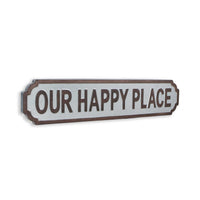 Gray Metal Wall Mounted Sign  Our Happy Place