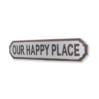 Gray Metal Wall Mounted Sign  Our Happy Place