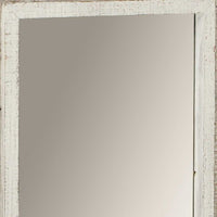 Rectangular Rustic White Wash Finish Wall Mirror