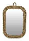 Rustic Rounded Rectangle Rope Braid Wall Mirror