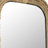 Rustic Rounded Rectangle Rope Braid Wall Mirror