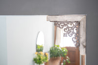 Set of Two Natural Weathered Gray Wood and Metal Corbels.