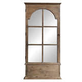 Rectangular Rustic Door Design Leaning Mirror with Door Hinge