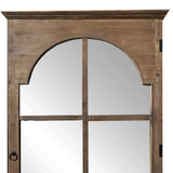 Rectangular Rustic Door Design Leaning Mirror with Door Hinge