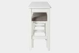 Perfecto White Finish Sofa table with Two Bar Stools
